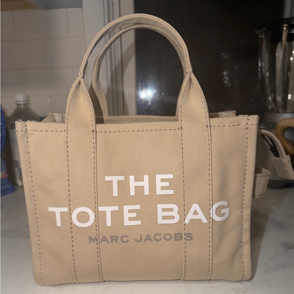 Marc Jacobs Beige Tote with White Lettering